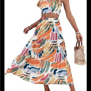 Colorful Abstract Print 2 Piece Set